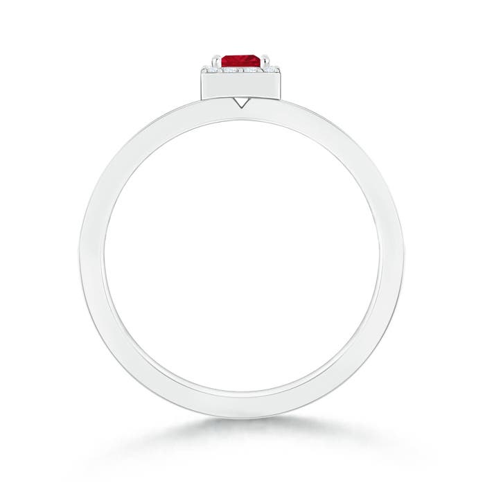 AAA - Ruby / 0.36 CT / 14 KT White Gold