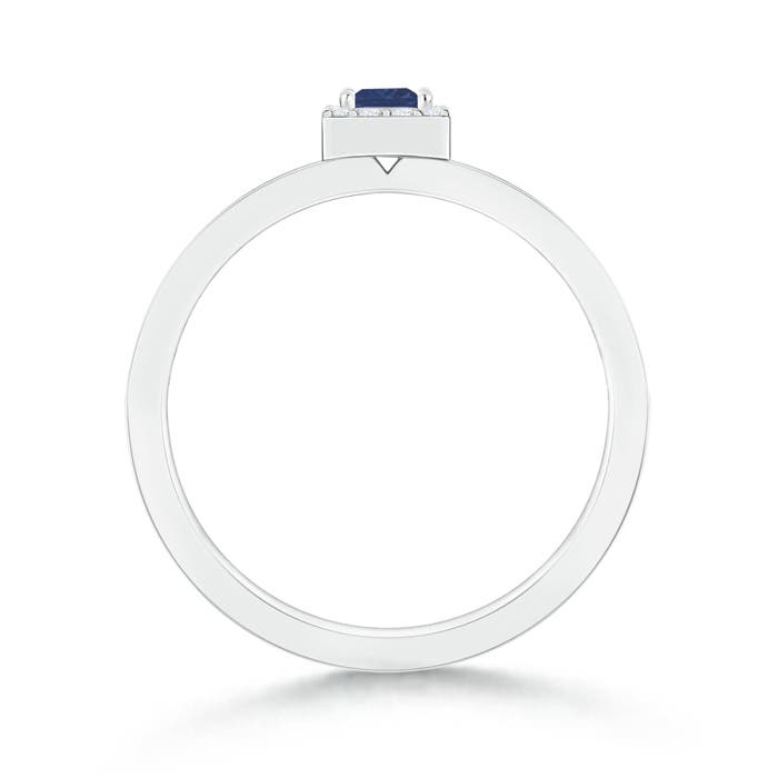 A - Blue Sapphire / 0.35 CT / 14 KT White Gold