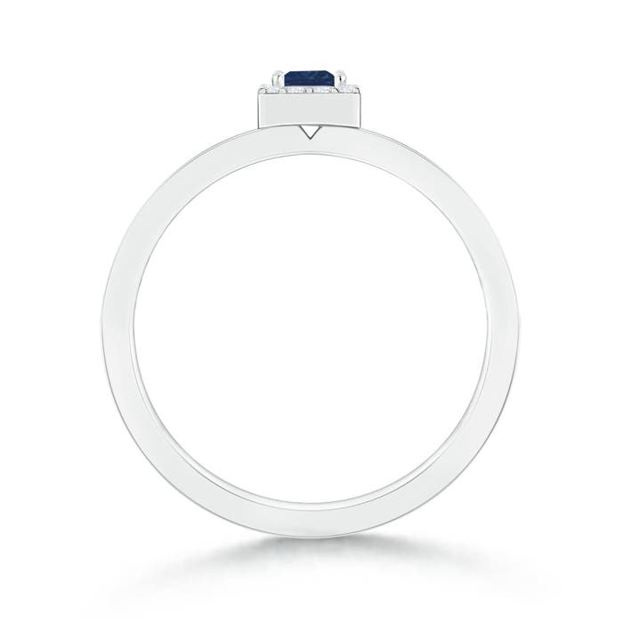 AA - Blue Sapphire / 0.35 CT / 14 KT White Gold