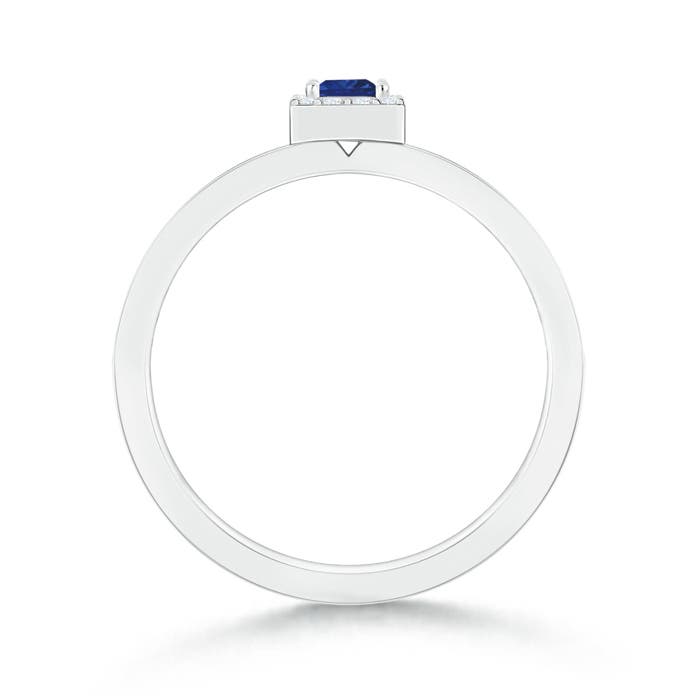 AAA - Blue Sapphire / 0.35 CT / 14 KT White Gold