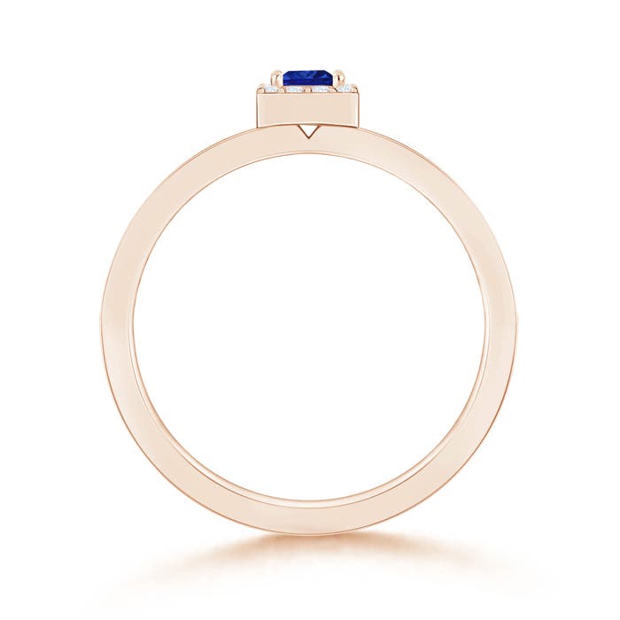 AAAA - Blue Sapphire / 0.35 CT / 14 KT Rose Gold