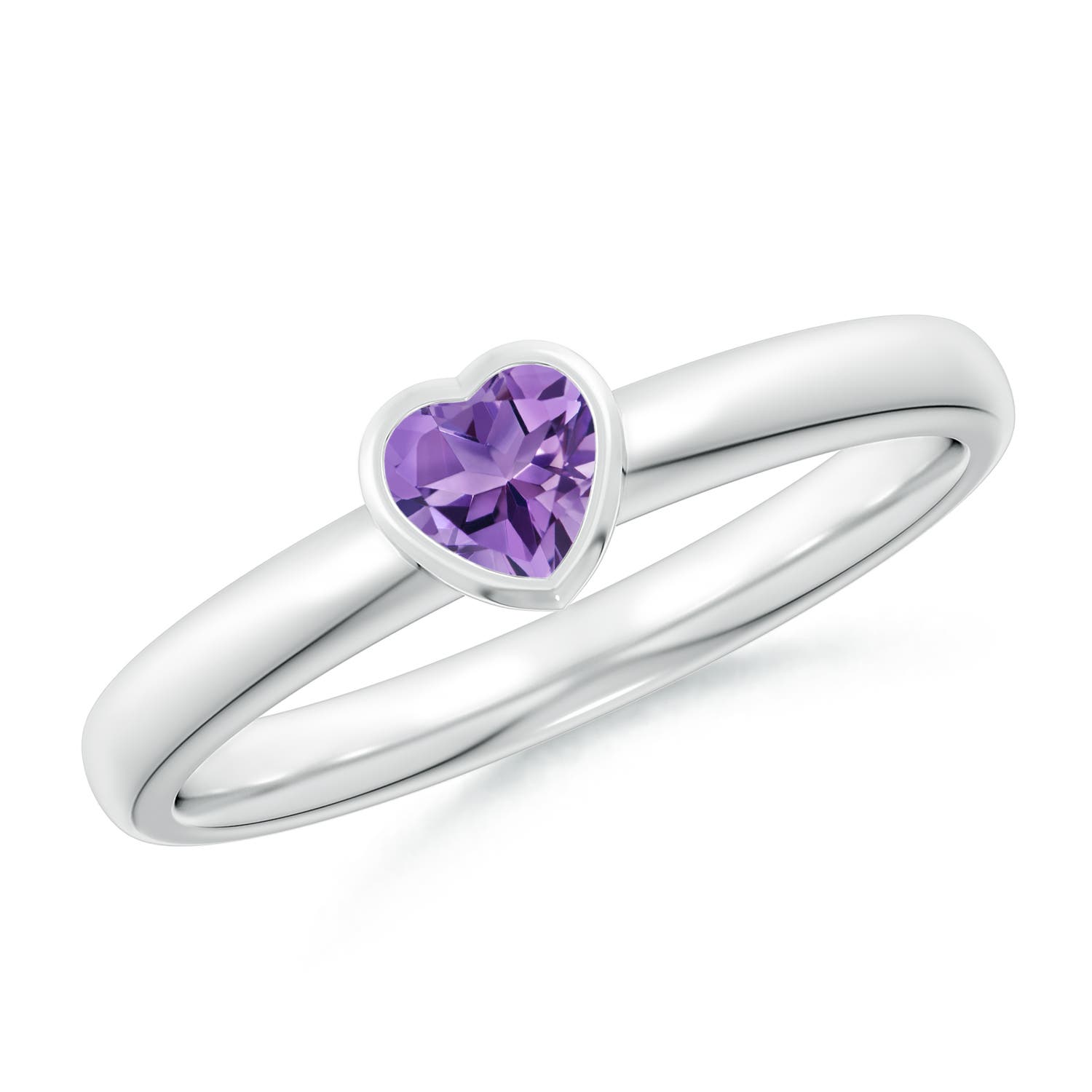 AA - Amethyst / 0.2 CT / 14 KT White Gold