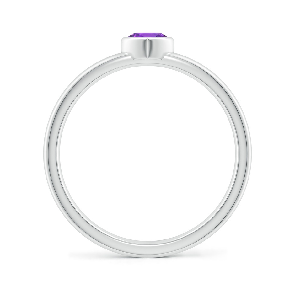 4mm AAA Bezel-Set Solitaire Heart Amethyst Promise Ring in 18K White Gold side 199