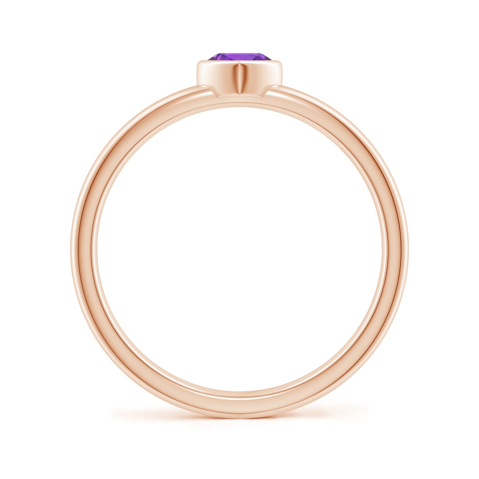 4mm AAA Bezel-Set Solitaire Heart Amethyst Promise Ring in 9K Rose Gold side 199