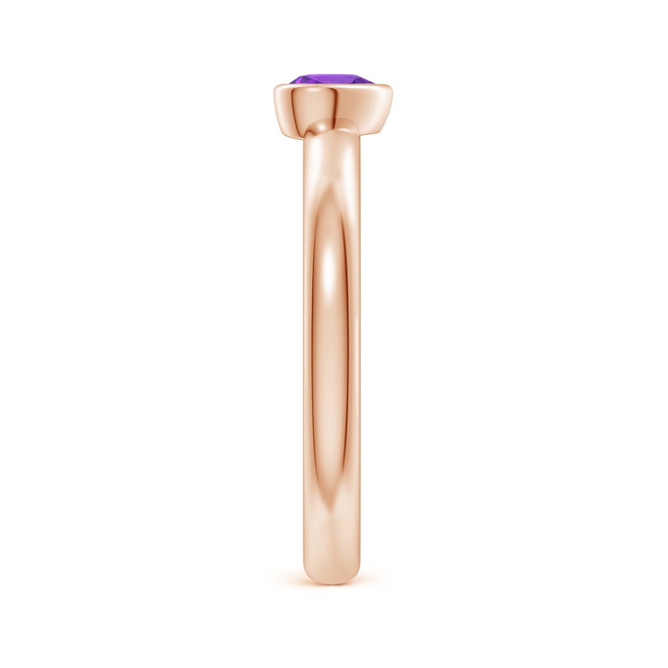 4mm AAA Bezel-Set Solitaire Heart Amethyst Promise Ring in 9K Rose Gold side 299