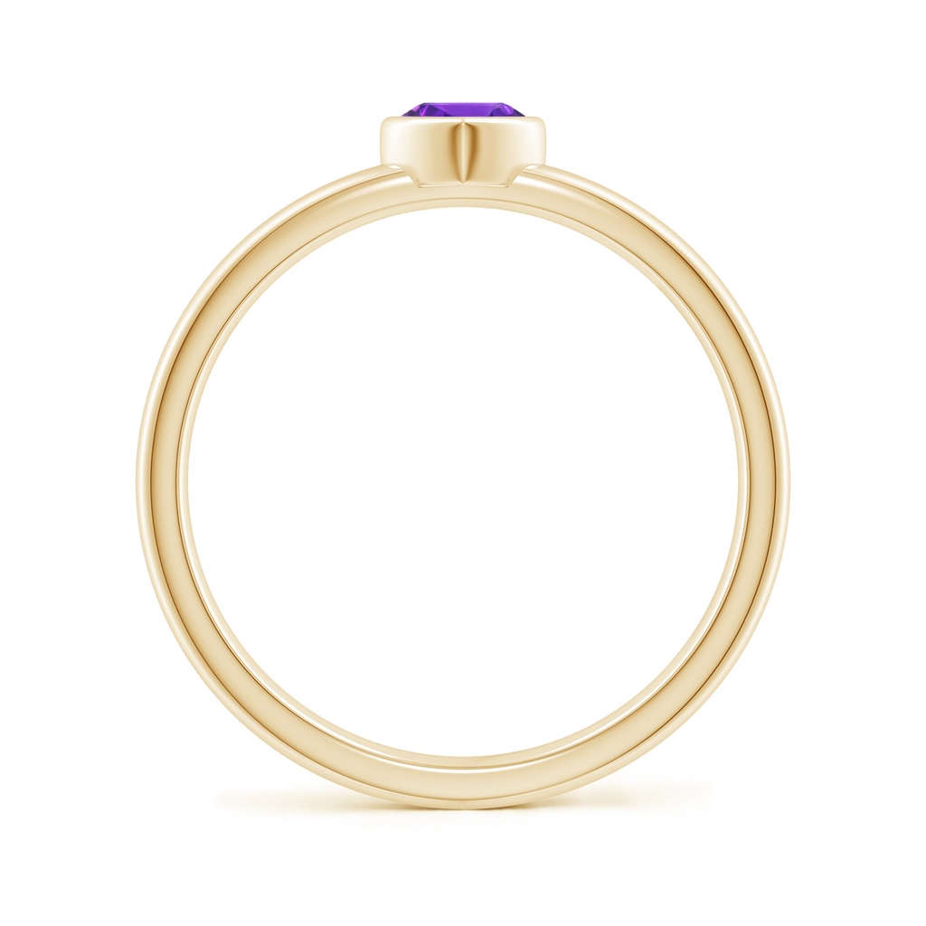 4mm AAAA Bezel-Set Solitaire Heart Amethyst Promise Ring in 18K Yellow Gold - side 199