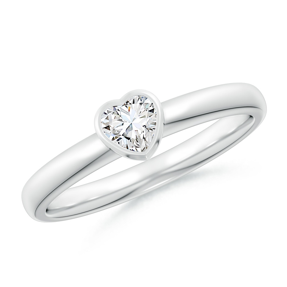 4mm GVS2 Bezel-Set Solitaire Heart Diamond Promise Ring in P950 Platinum 