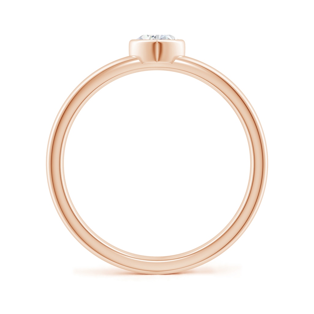 4mm GVS2 Bezel-Set Solitaire Heart Diamond Promise Ring in Rose Gold Side-1