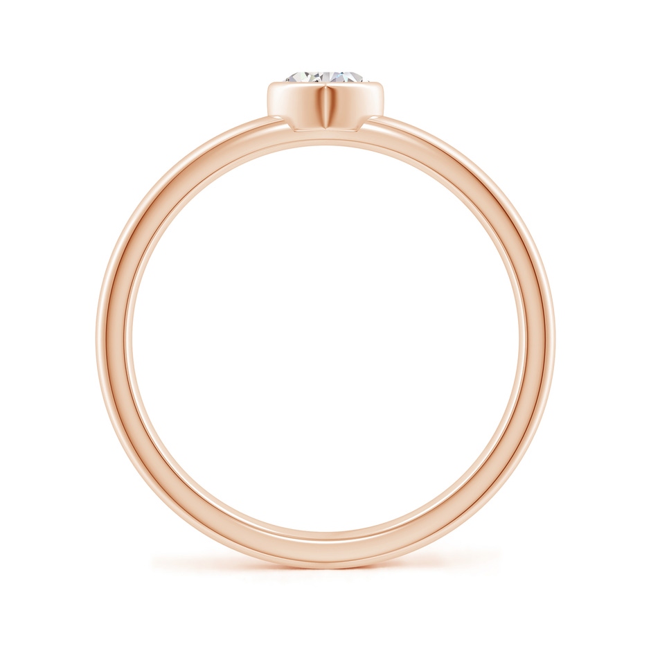 4mm IJI1I2 Bezel-Set Solitaire Heart Diamond Promise Ring in Rose Gold side-1