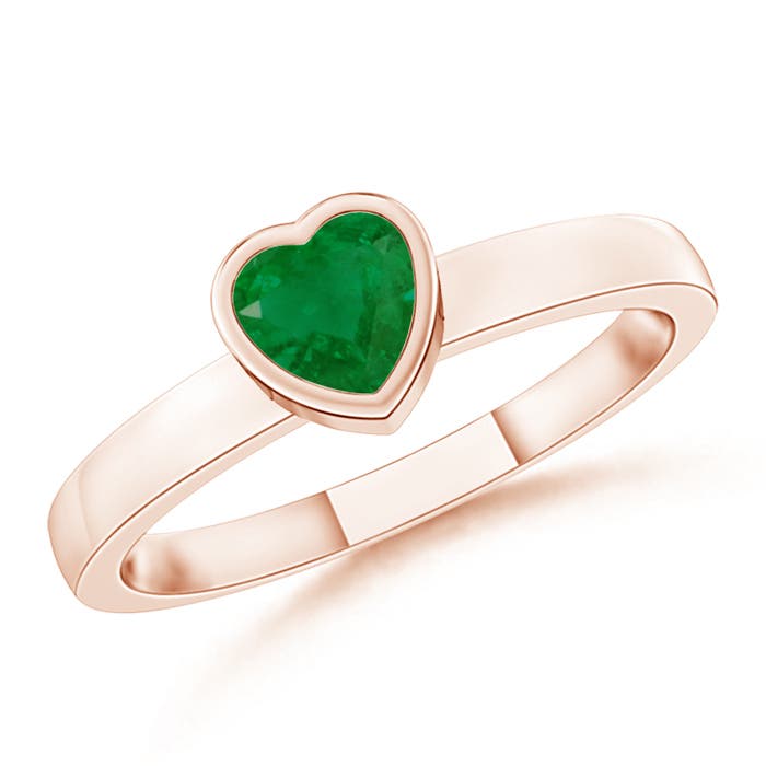 A - Emerald / 0.2 CT / 14 KT Rose Gold