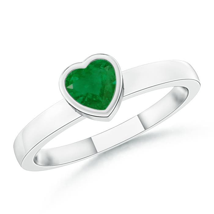 A - Emerald / 0.2 CT / 14 KT White Gold