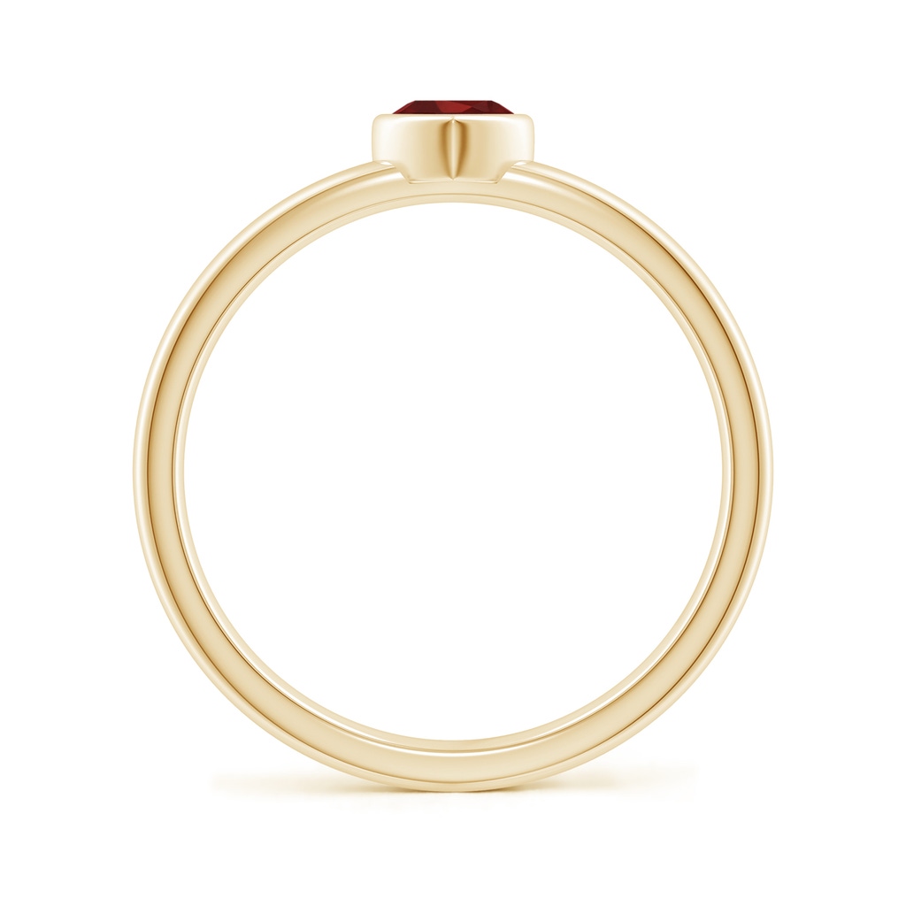 4mm AAA Bezel-Set Solitaire Heart Garnet Promise Ring in Yellow Gold Side 199