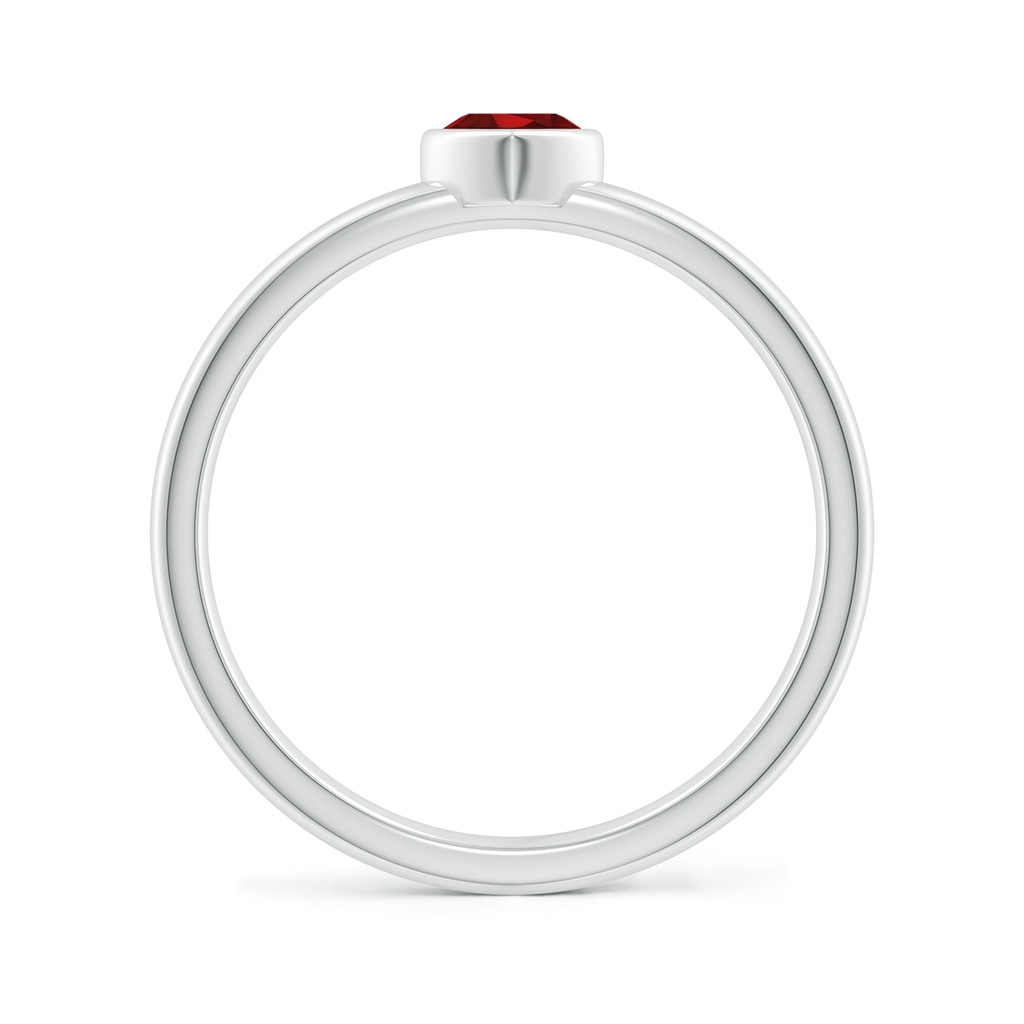 4mm AAAA Bezel-Set Solitaire Heart Garnet Promise Ring in White Gold - side 199