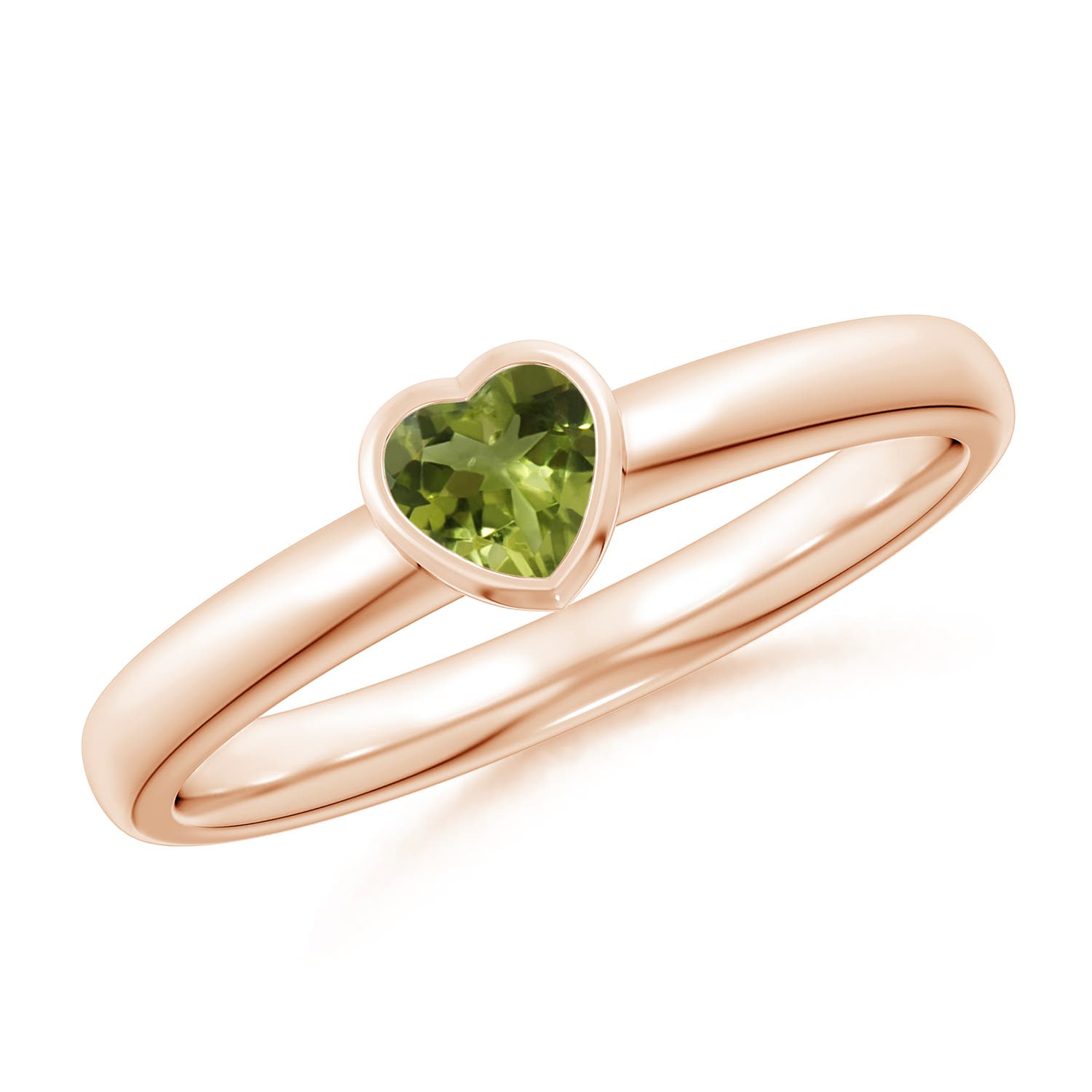 A - Peridot / 0.25 CT / 14 KT Rose Gold