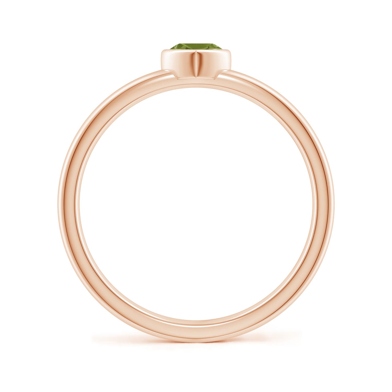 A - Peridot / 0.25 CT / 14 KT Rose Gold