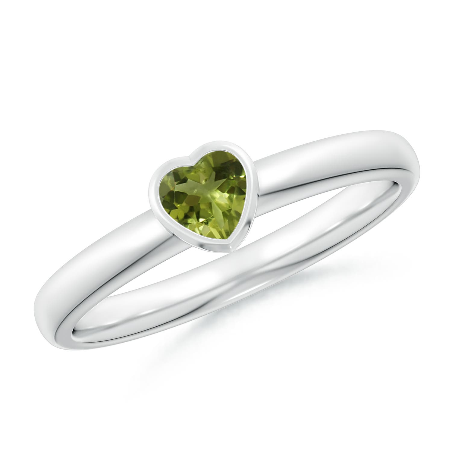 A - Peridot / 0.25 CT / 14 KT White Gold