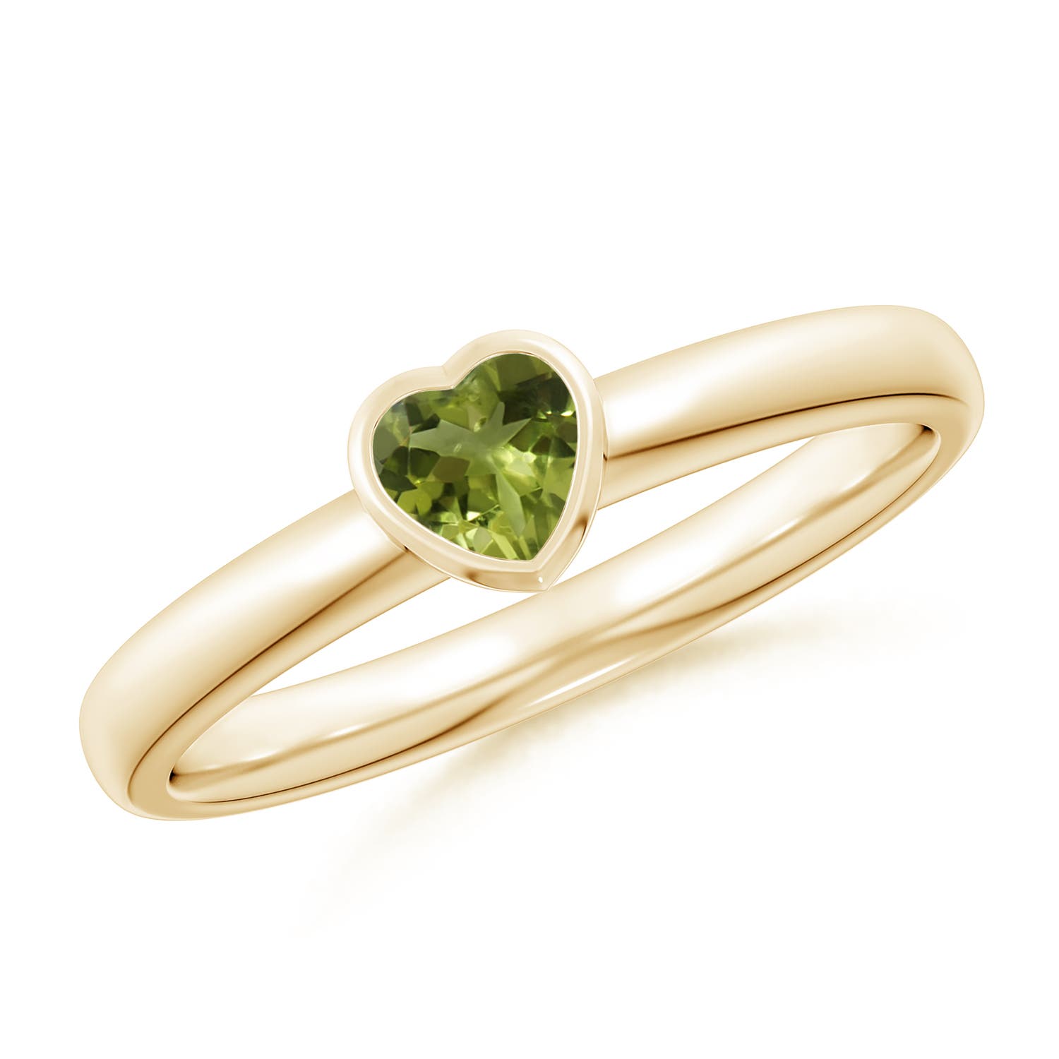 A - Peridot / 0.25 CT / 14 KT Yellow Gold