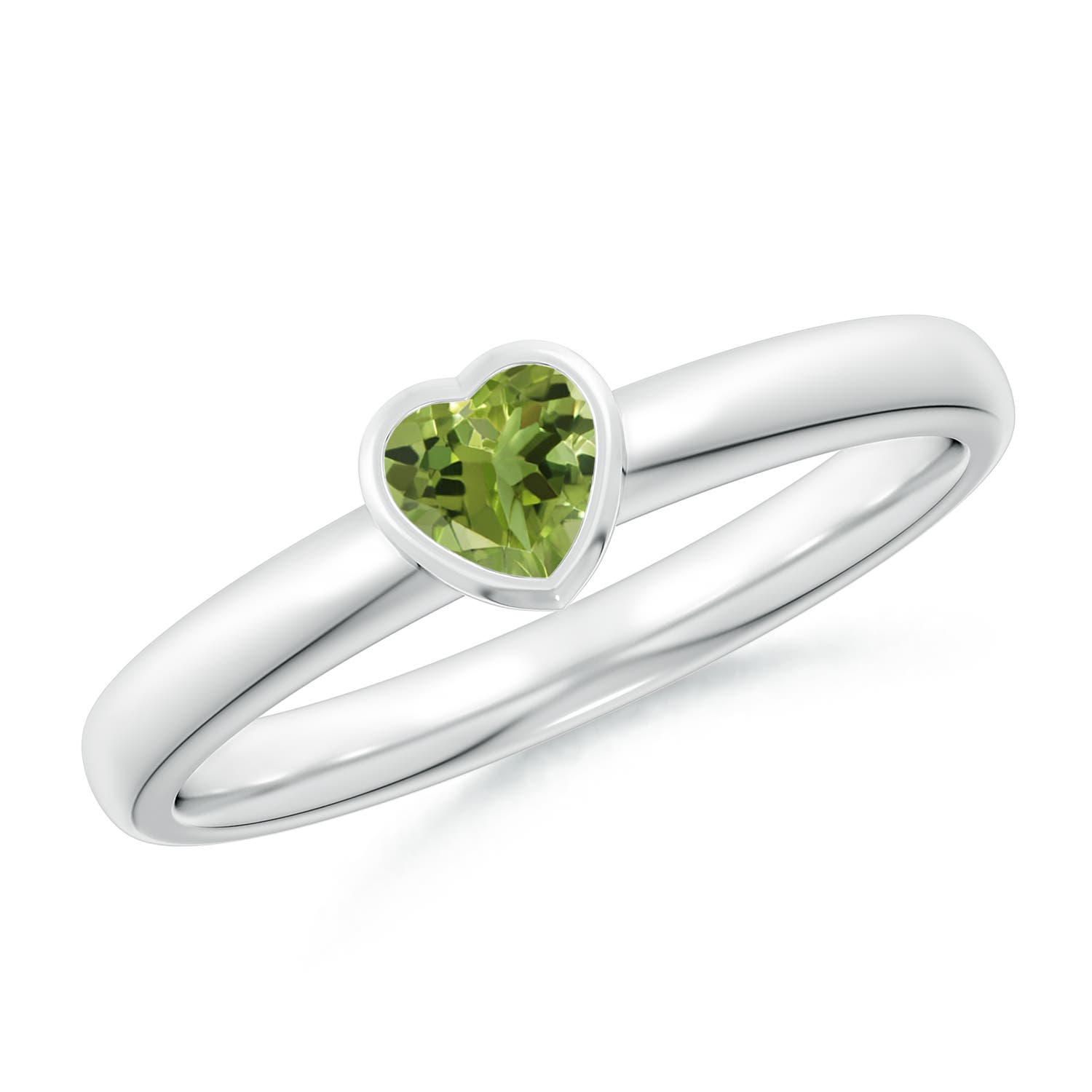 AA - Peridot / 0.25 CT / 14 KT White Gold