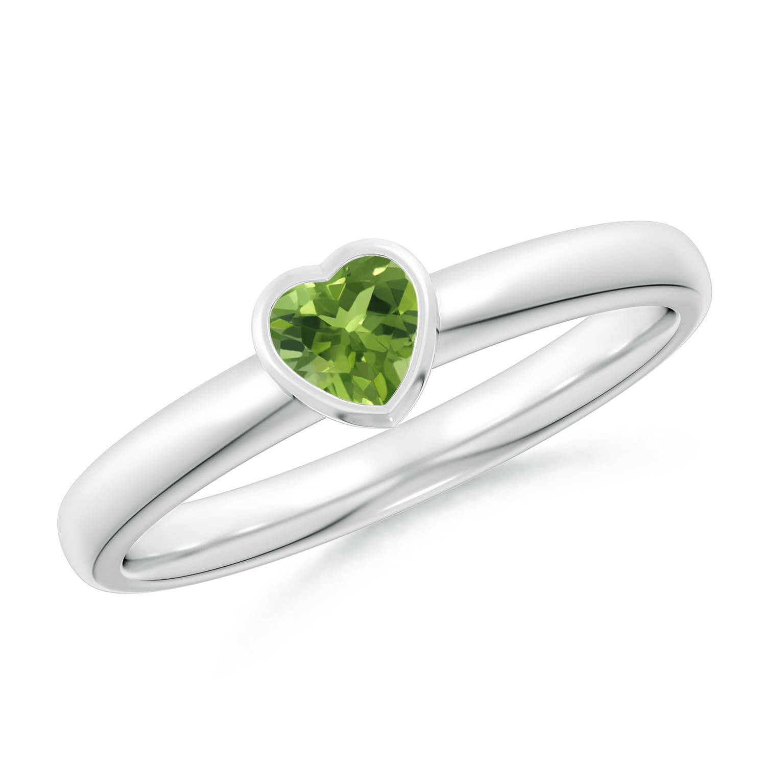 AAA - Peridot / 0.25 CT / 14 KT White Gold