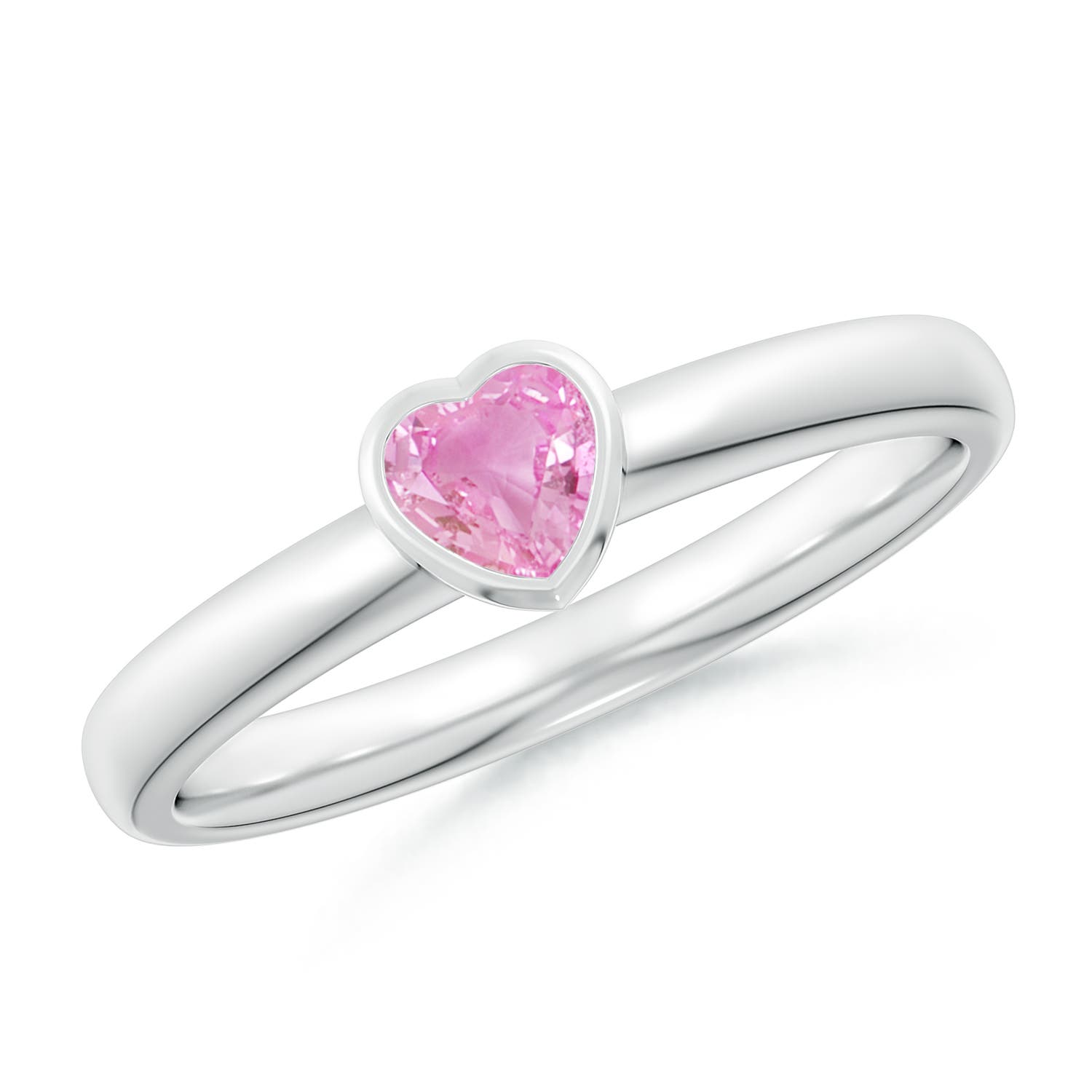 A - Pink Sapphire / 0.25 CT / 14 KT White Gold