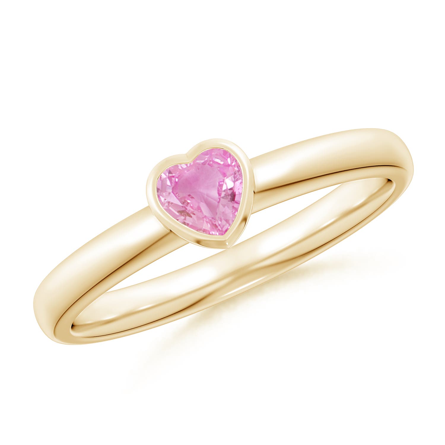 A - Pink Sapphire / 0.25 CT / 14 KT Yellow Gold