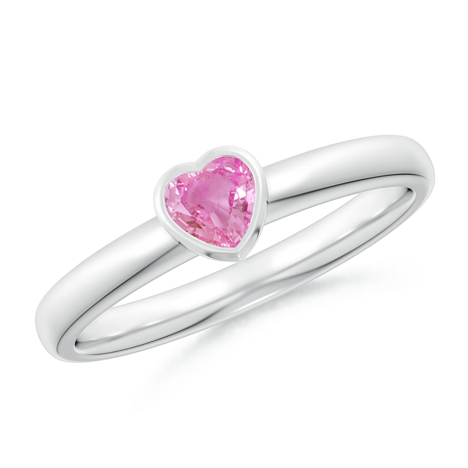 AA - Pink Sapphire / 0.25 CT / 14 KT White Gold