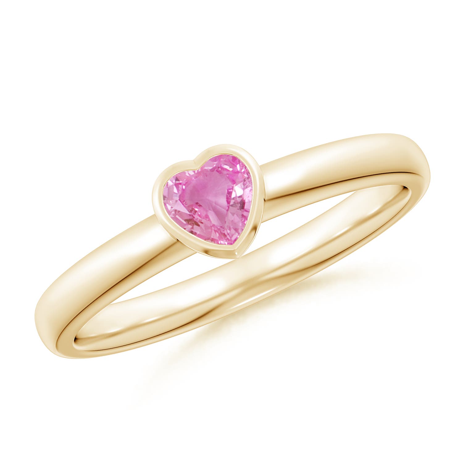 AA - Pink Sapphire / 0.25 CT / 14 KT Yellow Gold