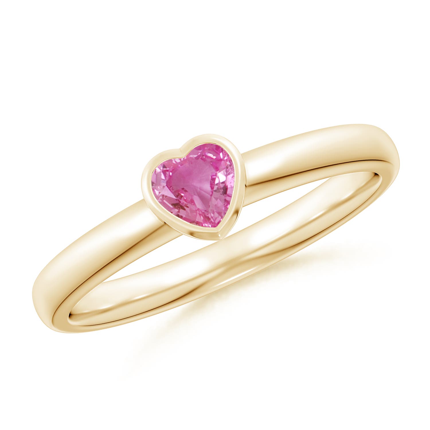 AAA - Pink Sapphire / 0.25 CT / 14 KT Yellow Gold