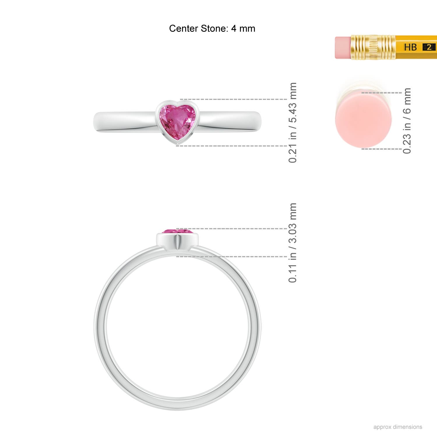 AAAA - Pink Sapphire / 0.25 CT / 14 KT White Gold