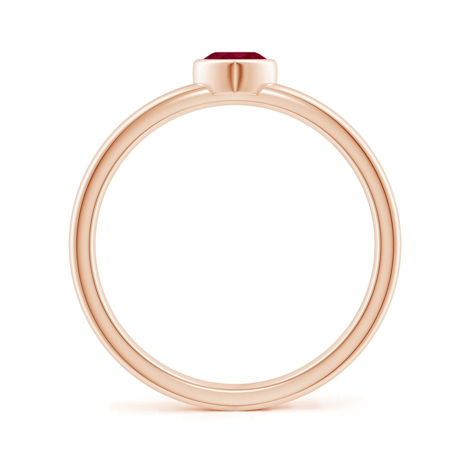 4mm A Bezel-Set Solitaire Heart Ruby Promise Ring in 9K Rose Gold side 199