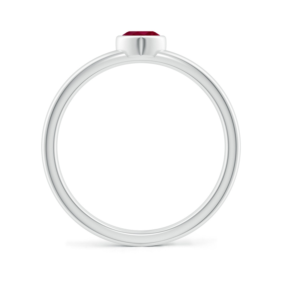 4mm A Bezel-Set Solitaire Heart Ruby Promise Ring in P950 Platinum side 199
