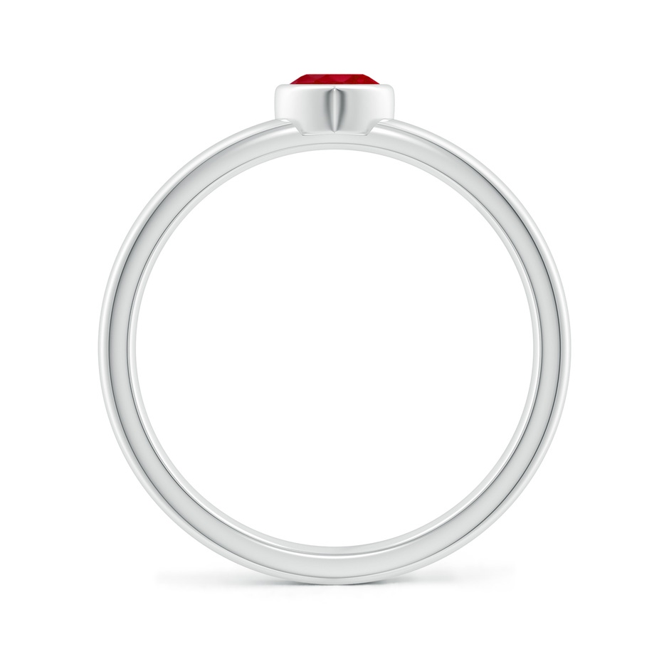 4mm AA Bezel-Set Solitaire Heart Ruby Promise Ring in P950 Platinum side 199