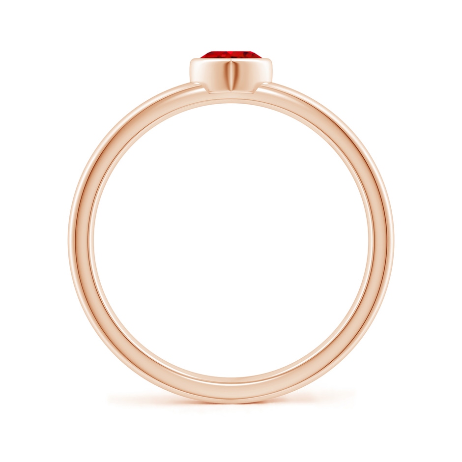 4mm AAA Bezel-Set Solitaire Heart Ruby Promise Ring in 18K Rose Gold side 199