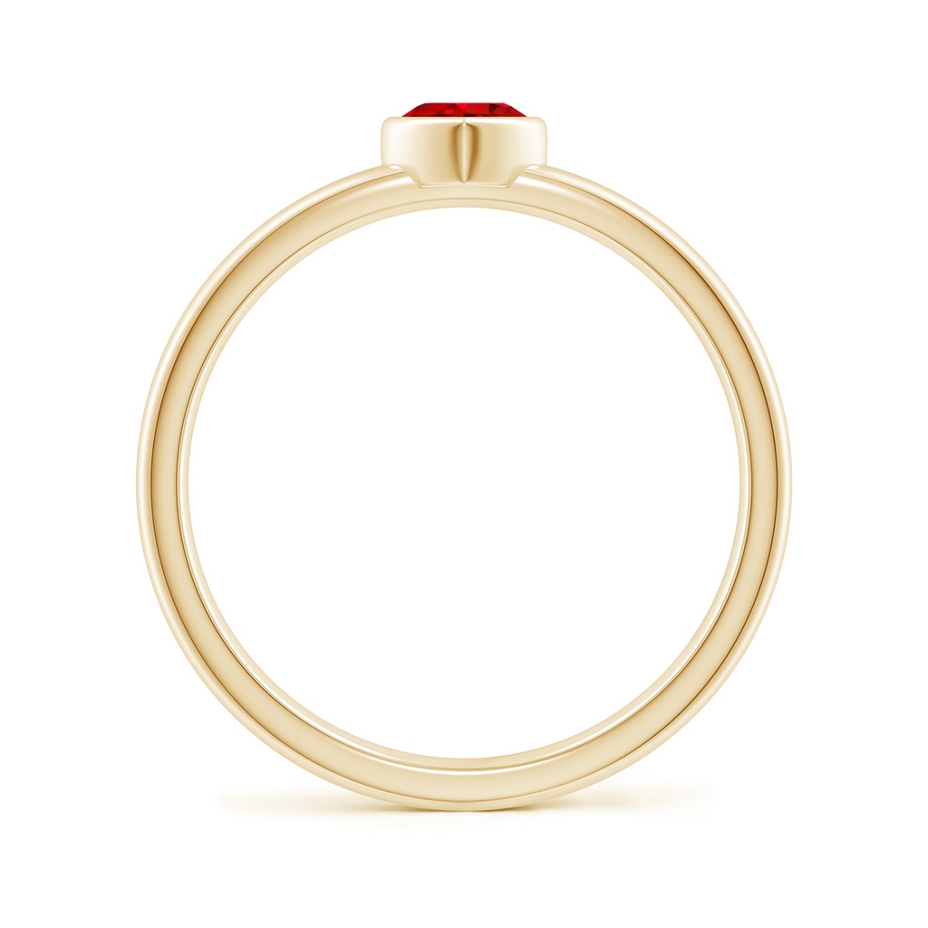 4mm AAA Bezel-Set Solitaire Heart Ruby Promise Ring in Yellow Gold - side 199