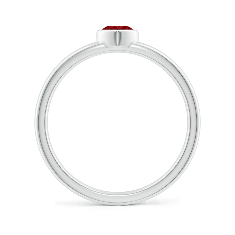 4mm AAAA Bezel-Set Solitaire Heart Ruby Promise Ring in P950 Platinum side 199