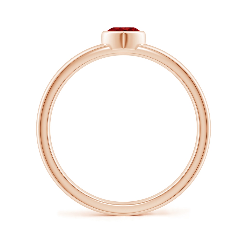 4mm AAAA Bezel-Set Solitaire Heart Ruby Promise Ring in Rose Gold - side 199