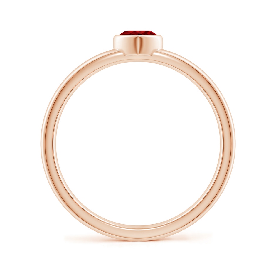 4mm AAAA Bezel-Set Solitaire Heart Ruby Promise Ring in Rose Gold side 199