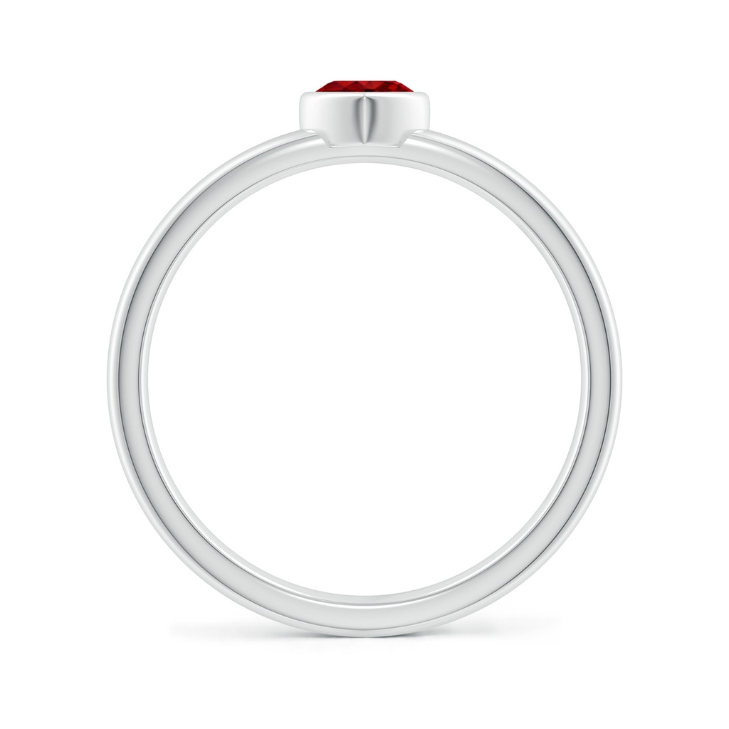 4mm AAAA Bezel-Set Solitaire Heart Ruby Promise Ring in White Gold - side 199