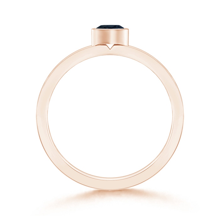 4mm A Bezel-Set Solitaire Heart Blue Sapphire Promise Ring in 9K Rose Gold product image