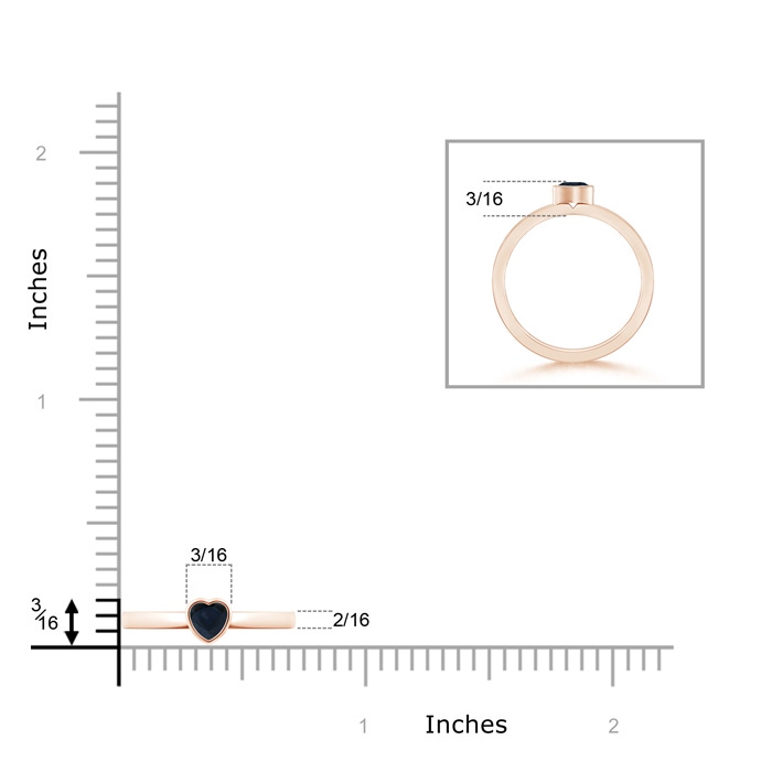 4mm A Bezel-Set Solitaire Heart Blue Sapphire Promise Ring in 9K Rose Gold product image