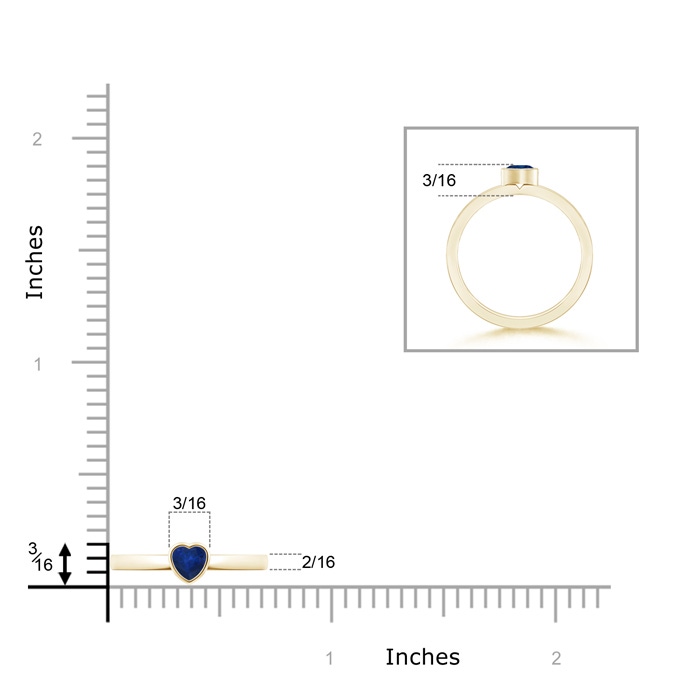 4mm AA Bezel-Set Solitaire Heart Blue Sapphire Promise Ring in 9K Yellow Gold product image