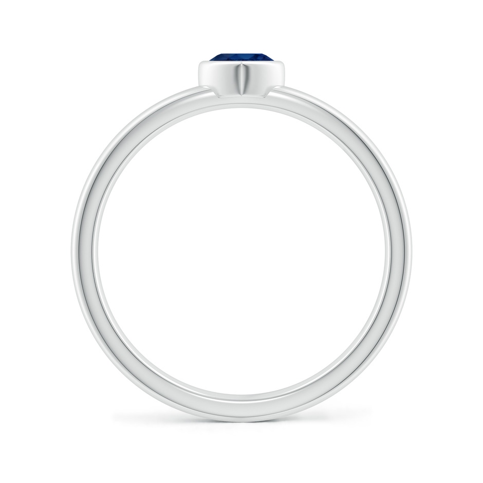 4mm AA Bezel-Set Solitaire Heart Blue Sapphire Promise Ring in P950 Platinum side-1