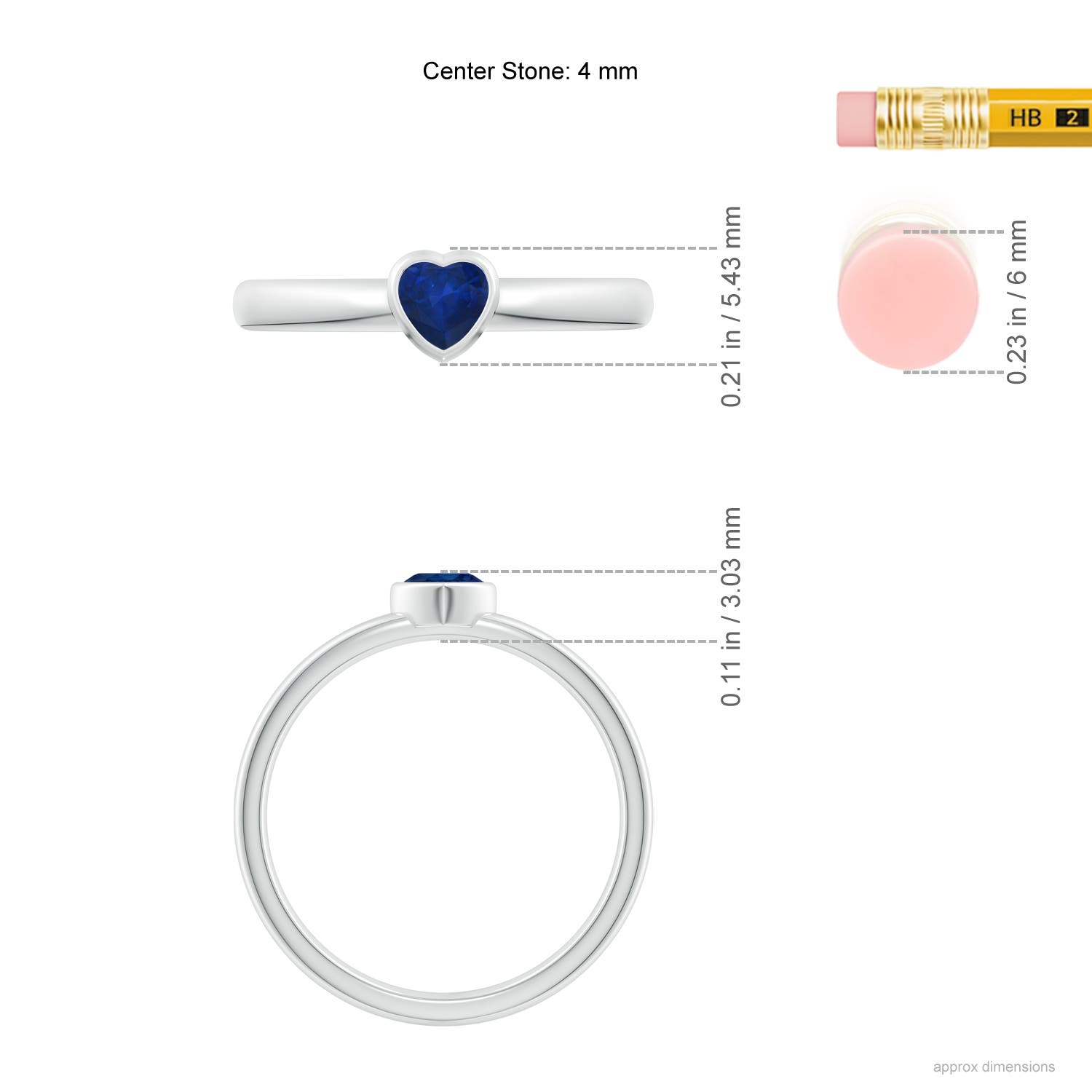 AA - Blue Sapphire / 0.3 CT / 14 KT White Gold