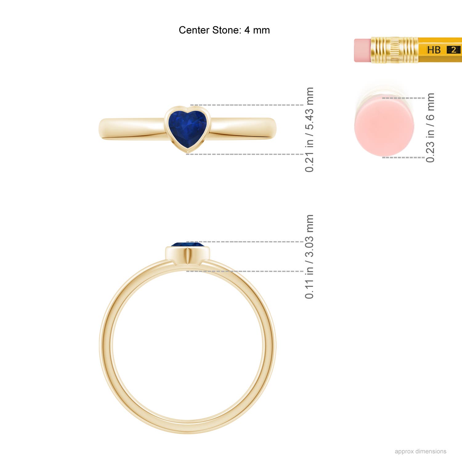 AA - Blue Sapphire / 0.3 CT / 14 KT Yellow Gold