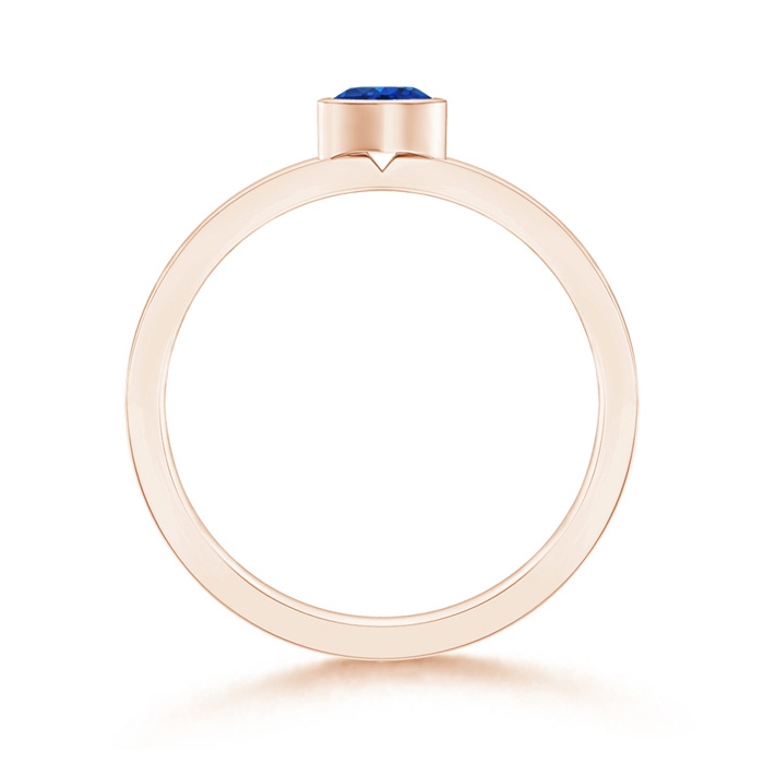 4mm AAA Bezel-Set Solitaire Heart Blue Sapphire Promise Ring in 9K Rose Gold product image