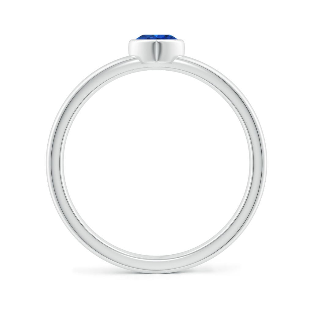 4mm AAA Bezel-Set Solitaire Heart Blue Sapphire Promise Ring in White Gold - side_1