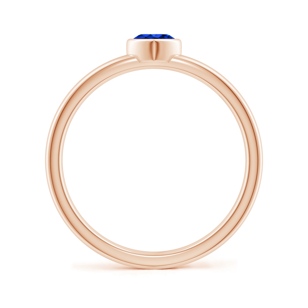 4mm AAAA Bezel-Set Solitaire Heart Blue Sapphire Promise Ring in Rose Gold - side_1
