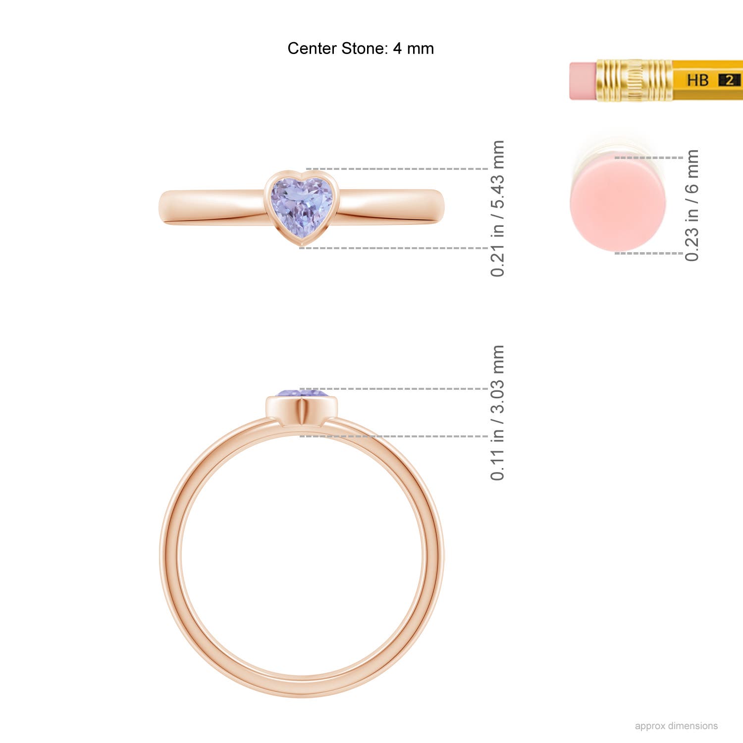 A - Tanzanite / 0.23 CT / 14 KT Rose Gold