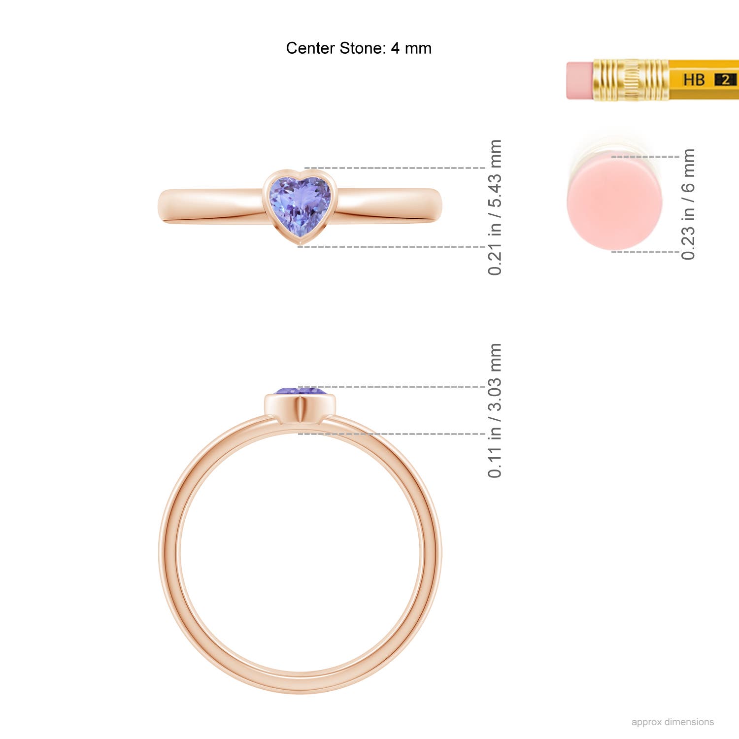 AA - Tanzanite / 0.23 CT / 14 KT Rose Gold