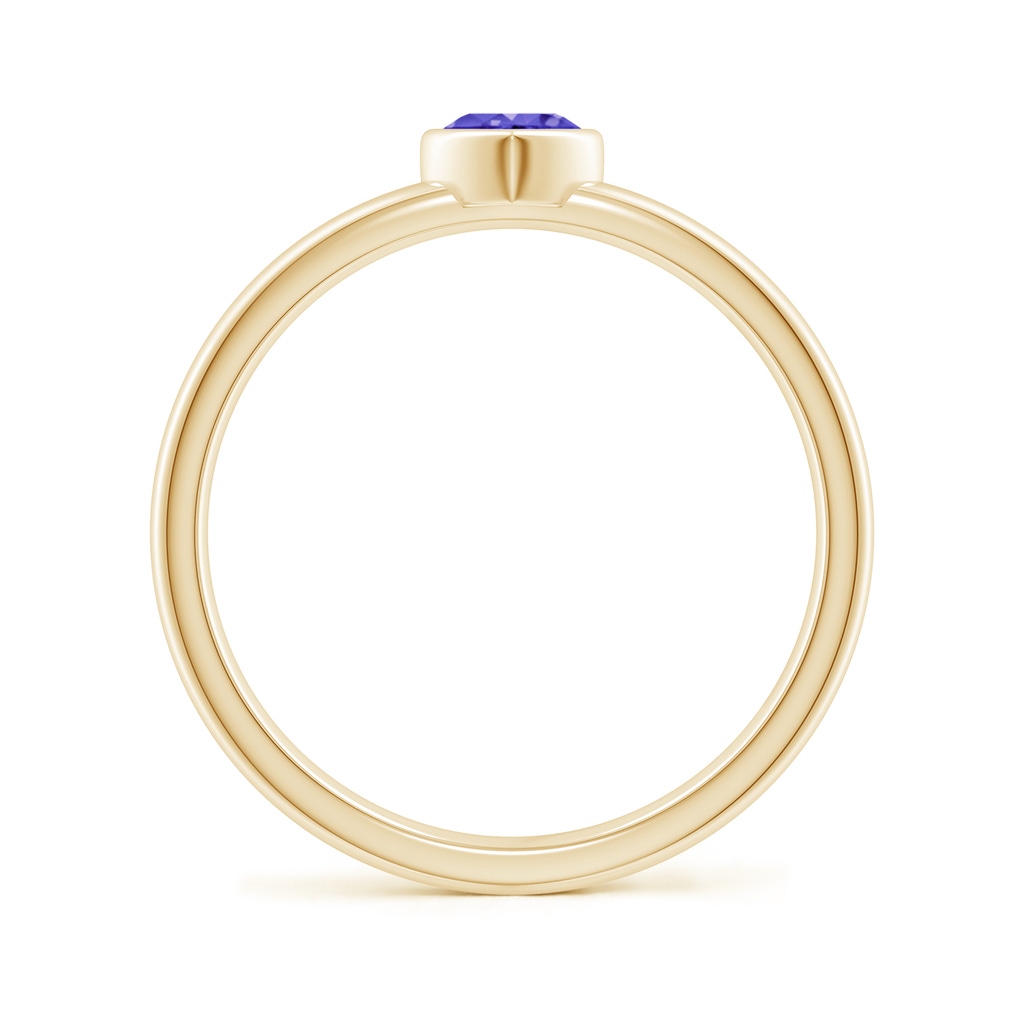 4mm AAAA Bezel-Set Solitaire Heart Tanzanite Promise Ring in 18K Yellow Gold - side 199